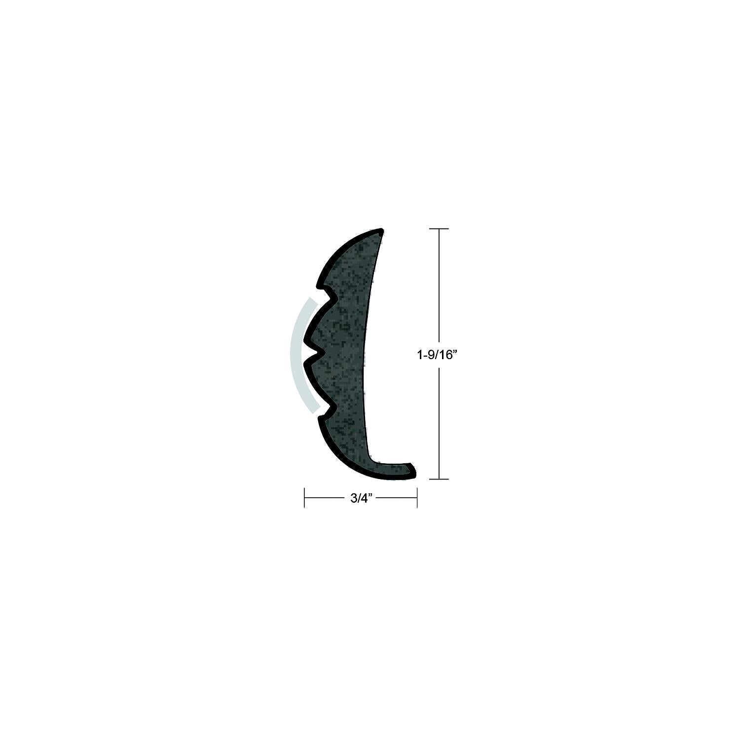 Taco Metals V21-9959WHC50D Rigid Vinyl Flex Core Rub Rail