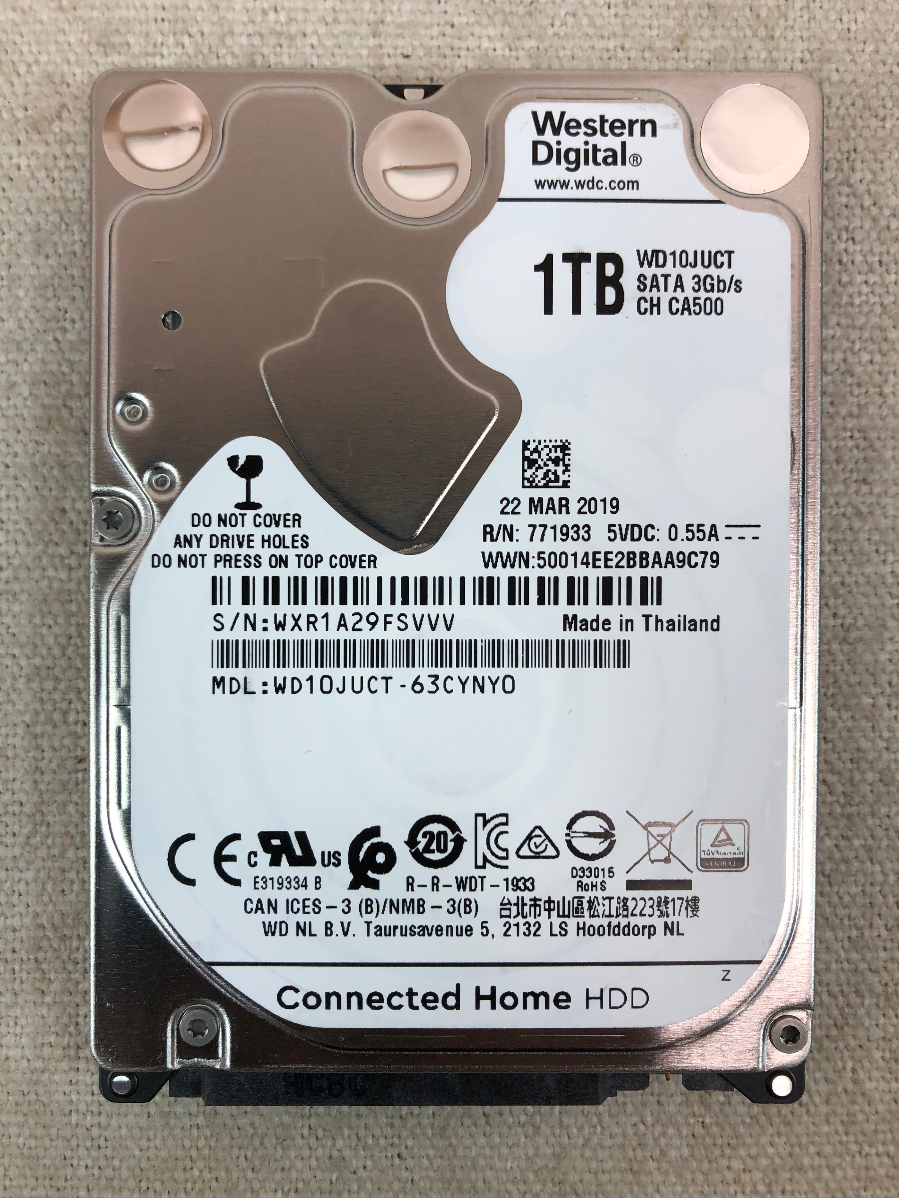 Western Digital WD10JUCT-63CYNY0 1TB 5.4k 3.0Gb/s SATA 2.5" Hard Drive