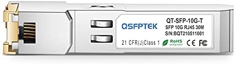 QSFPTEK 10GBASE-T SFP+ to RJ45 Module, 10Gb Copper RJ-45, Mini gbic SFP to Ethernet Network Optical Copper Transceiver Compatible with Dell GP-10GSFP-T, up to 30m|B0BX6G2CT6