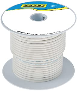 Seachoice 50-63129 Tinned Copper Marine Wire, 16 AWG, White, 100'