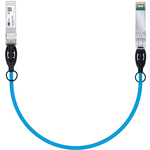 H!Fiber 2 Pack SFP+ Cable, 10G SFP+ DAC, 0.5M(1.64ft), Passive Direct Attach Copper Twinax Cable for Cisco SFP-H10GB-CU0.5M, Ubiquiti UniFi UC-DAC-SFP+, Meraki, Mikrotik, Intel, Fortinet, Netgear|B09K7DZD6N