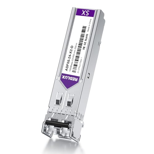 REDLUX 1G SFP Transceiver, 1000Base-SX SFP Module, 850nm MMF, Dual LC Connector, up to 550-meter, Compatible for Cisco SFP-1G-SX, Meraki, Ubiquiti UniFi, Fortinet, TP-Link, Netgear and More|B0CZ3ZS5GB