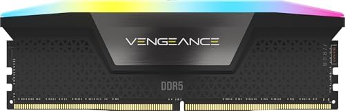 CORSAIR Vengeance RGB DDR5 RAM 16GB (2x8GB 5200MHz CL40 Intel XMP iCUE Compatible Computer Memory - Black (CMH16GX5M2B5200C40