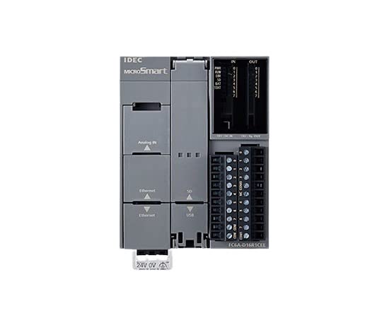 IDEC FC6A-D16R1CEE 16 I/O, 24 VDC, 8 INPUTS / 8 OUTPUTS, CPU Module, Dual ETHERNET Ports, FC6A Series, MICROSMART Plus, Relay Output, Screw TERMINALS|B08WHT5Z2K