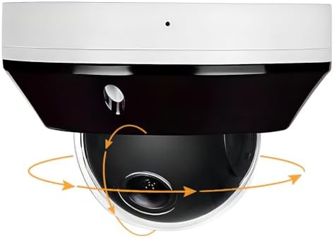 Real HD 6MP Mini PTZ Dome PoE IP Camera Outdoor with Pan Tilt, 3X Zoom, 2.8-8mm Motorized Varifocal Lens, H.265, IP66, NVR or Windows PC Required, NDAA Compliant