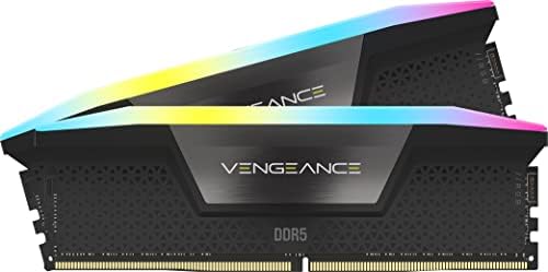 CORSAIR Vengeance RGB DDR5 RAM 16GB (2x8GB 5200MHz CL40 Intel XMP iCUE Compatible Computer Memory - Black (CMH16GX5M2B5200C40