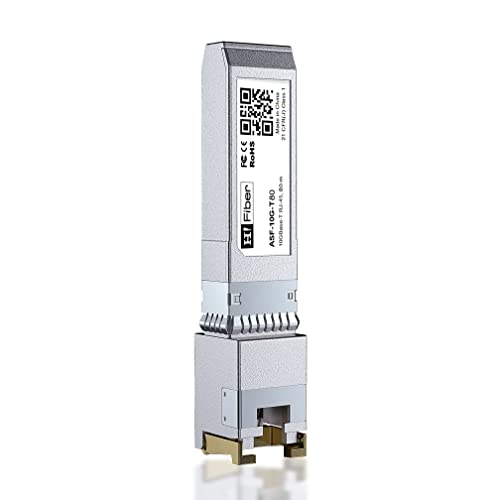 H!Fiber 10Gb SFP+ RJ45 Transceiver, 10Gbase-T SFP+ Ethernet Module Support 10G/5G/2.5G/1.25G, Compatible with Cisco SFP-10G-T-S, Ubiquiti UF-RJ45-10G, UniFi, Meraki,MikroTik,Supermicro and More, 30m|B06XQBFHNL