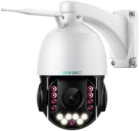 SV3C 4K 36X Zoom PTZ Camera Outdoor, 8MP Dual Band WiFi Security IP Cameras with Floodlight Color Night Vision, Humanoid Vehicle Detection, Auto Tracking,2-way Audio, ONVIF, RTSP,Cloud&SD Card Storage|B0CZ6J7GMR