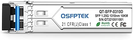 QSFPTEK Gigabit SFP Module,1000BASE-LX/LH 1310nm 10km DDM Single-Mode LC Mini-GBIC Transceiver for Cisco GLC-LH-SMD/GLC-LX-SM-RGD, Ubiquiti UF-SM-1G, Netgear, Mikrotik, Other Open Switches|B07QZV7DYK
