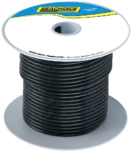 Seachoice 50-63063 Tinned Copper Marine Wire, 10 AWG, Black, 250'
