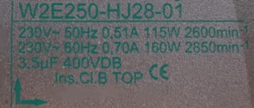 W2E250-HJ28-01 Fan 28CM for 230V 0.51/0.70A 115/160W 2600/2850RPM 28080 280X280X80MM Cooling Fan|B0DKTLS23Y