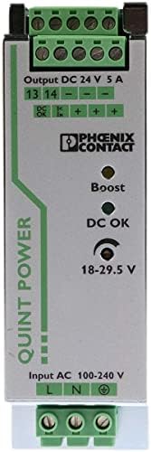 Phoenix Contact QUINT-PS/1AC/24DC/5 DIN Rail Power Supply 24Vdc 5A 120W, 1-Phase|B0028YU592
