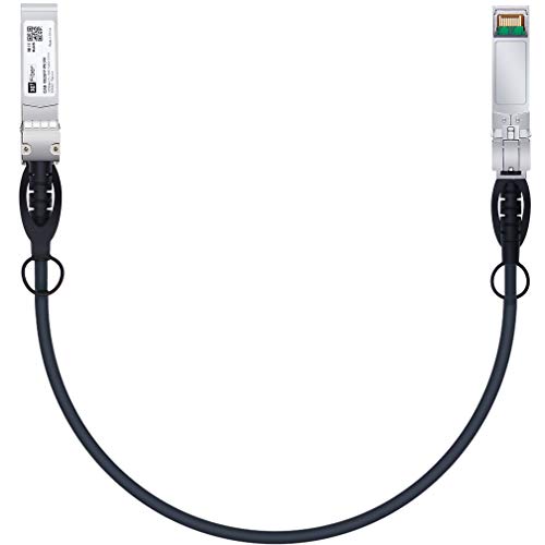 H!Fiber 2 Pack SFP+ Cable, 10G SFP+ DAC, 0.5M(1.64ft), Passive Direct Attach Copper Twinax Cable for Cisco SFP-H10GB-CU0.5M, Ubiquiti UniFi UC-DAC-SFP+, Meraki, Mikrotik, Intel, Fortinet, Netgear|B09K7DZD6N