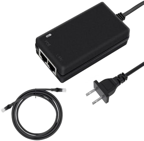 Gigabit PoE Injector 48V Power Over Ethernet Supply Adapter 10/100/1000Mbps IEEE 802.3at/af RJ45 Compliant for Camera IP Phone PoE Switch and More PoE Devices with 3FT Cat 6 Gigabit Ethernet Cable|B0F9XBG8RT