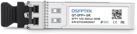 QSFPTEK 4Packs 10GBASE-LR Transceiver, 10G SFP+ Patch Module, 1310nm, 10km, DDM LC, 10Gbe Ethernet Mini-GBIC for Cisco SFP-10G-LR, Ubiquiti UF-SM-10G, Mikrotik, Netgear, Qnap NAS, D-Link|B08P4MFPD5