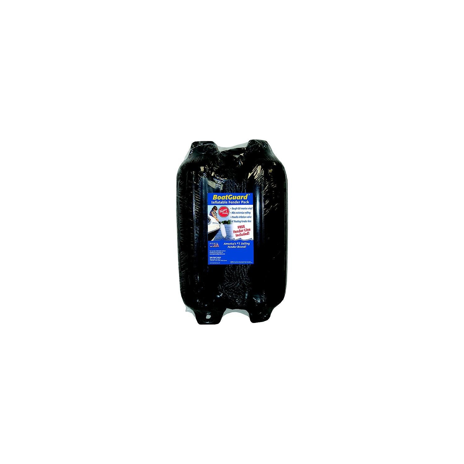 Taylor Made Products 31015B2P Taylor 2Pk Boatguard Fenders W/Fender Line, Black, 5" x 18"