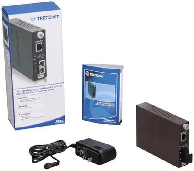 Alt view image 5 of 5 - TRENDnet 100Base-TX to 100Base-FX Multi Mode SC Fiber Media Converter (2 Km, 1.2 Miles), Fiber to Ethernet Converter, RJ-45 Port, Fiber Port, Wall Mountable, Black, TFC-110MSC