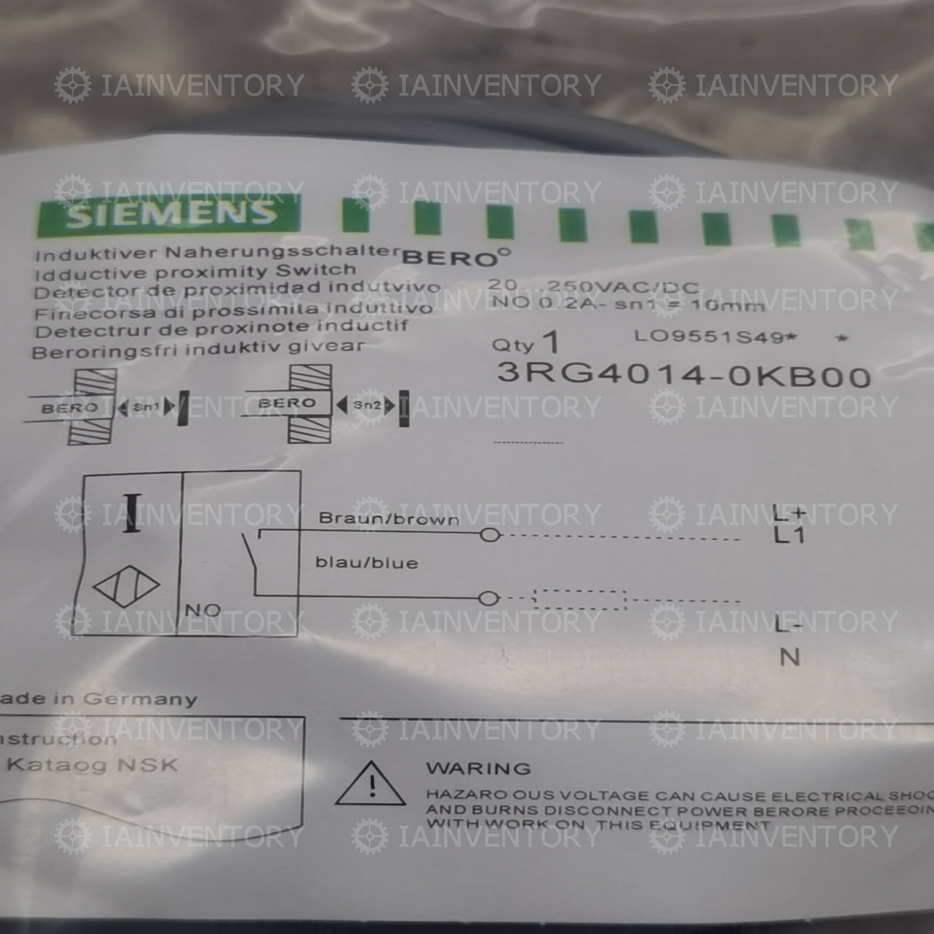 For SIEMENS Proximity Switch 3RG4014-0KB00