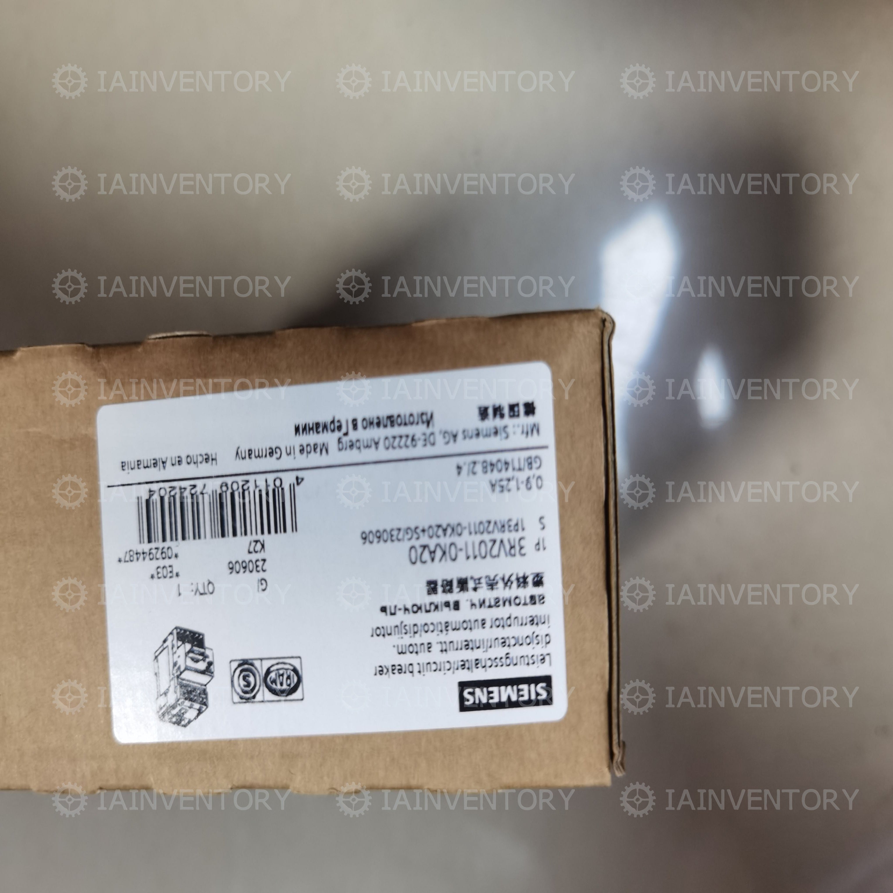 SIEMENS 3RV2011-0KA20 Circuit Breaker Overload Relay0.9-1.25A * NO BOX *