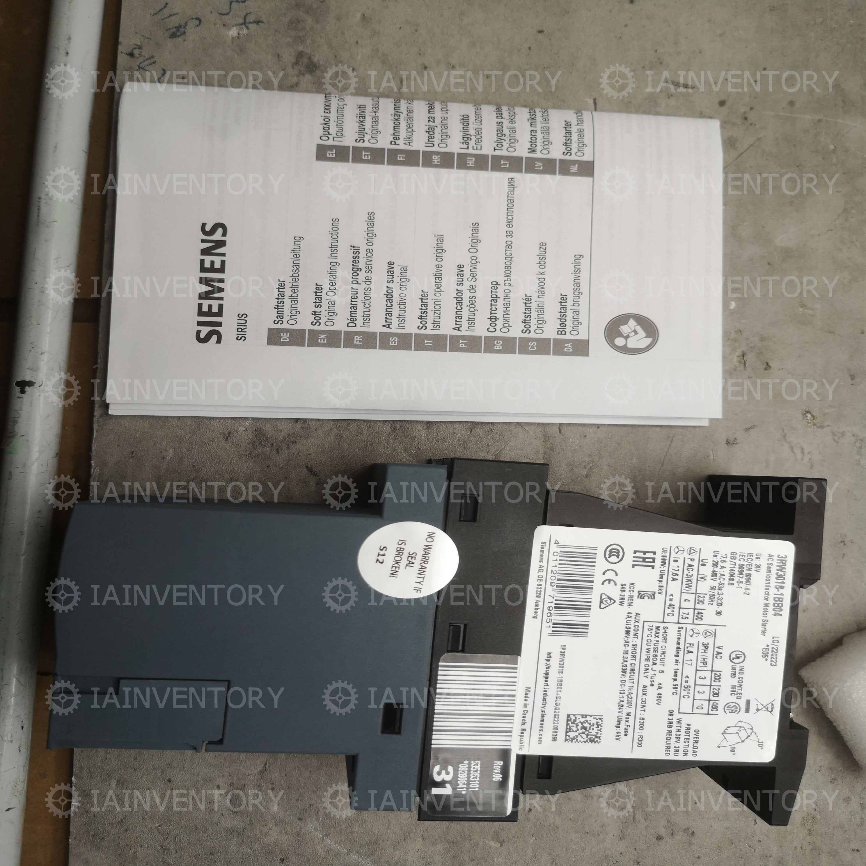 Siemens 3RW3018-1BB04 Soft Starter 3RW3 018-1BB04