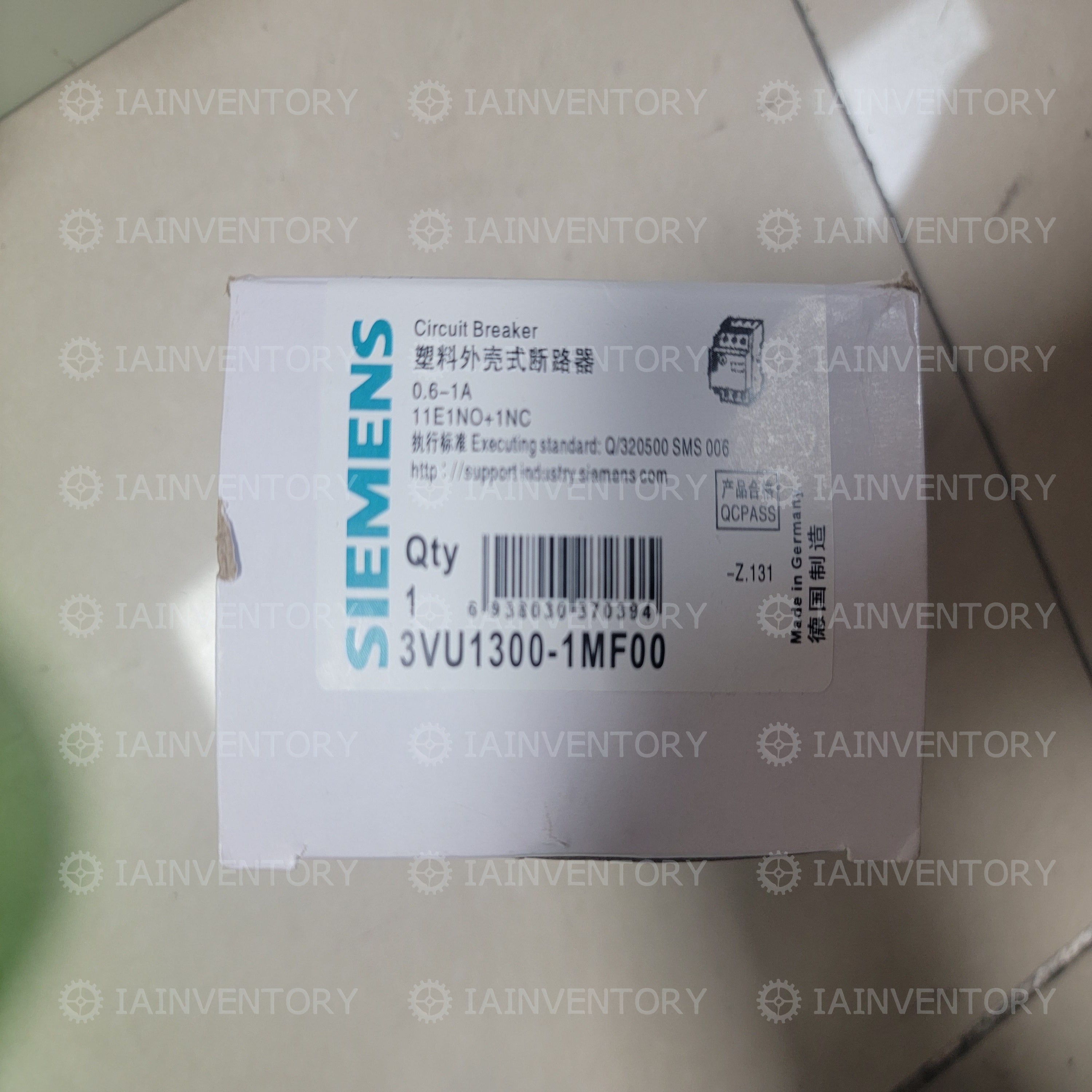 RELAY, SIEMENS - 3VU1300-1MF00, MOTOR OVERLOAD RELAY -