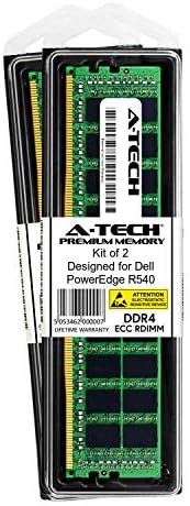 A-Tech 32GB Kit (2 x 16GB for Dell PowerEdge R540 - DDR4 PC4-21300 2666Mhz ECC Registered RDIMM 2Rx4 - Server Specific Memory Ram (AT316639SRV-X2R3