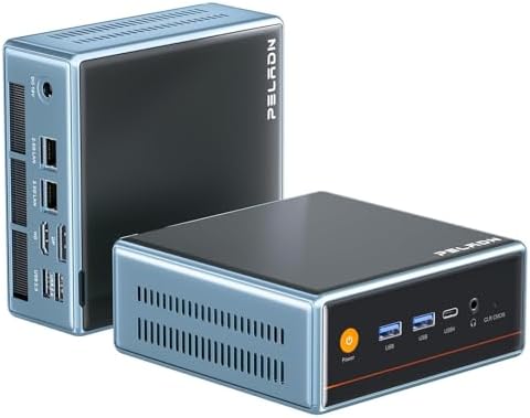 PELADN Mini PC, Ryzen AI 9 HX 370 (up to 5.1Ghz,32GB LPDDR5X/1TB PCIe 4.0 SSD,Dual 2.5G LAN,USB4 20Gbps Type-C/DP/HD,Mini Desktop Computer,WiFi7 4K/60Hz Triple-Display USB3.2/BT5.4 Mini Computers