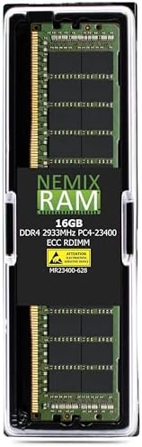 NEMIX RAM 32GB (2X16GB DDR4 2933MHZ PC4-23400 2Rx8 1.2V CL21 288-PIN ECC RDIMM KIT Registered Server Memory Compatible with Dell PowerEdge R840 Rack Server