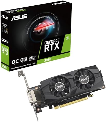 ASUS Dual NVIDIA GeForce RTX 3050 6GB OC Edition Gaming Graphics Card - PCIe 4.0, 6GB GDDR6 Memory, HDMI 2.1, DisplayPort 1.4a, 2-Slot Design, Axial-tech Fan Design, 0dB Technology, Steel Bracket|B0CVCG2VPK