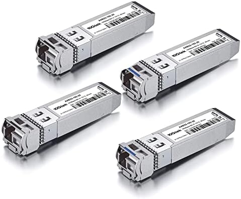 10Gtek 10GBase-LR SFP+ Transceiver, 10G 1310nm SMF SingleMode Fiber Optic Module, 10km, for Cisco SFP-10G-LR, Meraki MA-SFP-10GB-LR, Ubiquiti UniFi UF-SM-10G, Fortinet, Mikrotik, Netgear, Pack of 2|B08BP4M8LV