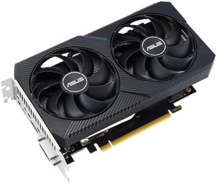ASUS Dual NVIDIA GeForce RTX 3050 6GB OC Edition Gaming Graphics Card - PCIe 4.0, 6GB GDDR6 Memory, HDMI 2.1, DisplayPort 1.4a, 2-Slot Design, Axial-tech Fan Design, 0dB Technology, Steel Bracket|B0CVCG2VPK