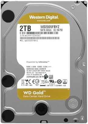 Western Digital 24TB WD Gold Enterprise Class SATA Internal Hard Drive HDD - 7200 RPM, SATA 6 Gb/s, 512 MB Cache, 3.5" - WD242KRYZ|B0DMB8BV8V