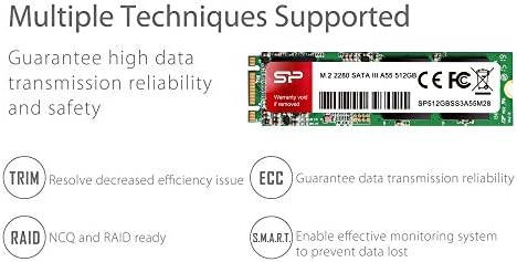 Silicon Power 512GB A55 M.2 SSD SATA III Internal Solid State Drive 2280 SU512GBSS3A55M28AC