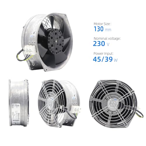 W2S130-AA03-71 Axial Fan for ebM Papst - W2S130AA0371 230VAC 2800RPM 130mm Cooling Fan with Guard Grille for Rittal Cabinet
