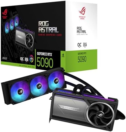 ASUS ROG Astral GeForce RTX™ 5090 OC Edition Gaming Graphics Card (PCIe® 5.0, 32GB GDDR7, HDMI®/DP 2.1, 3.8-Slot, 4-Fan Design, Axial-tech Fans, Patented Vapor Chamber, Phase-Change GPU Thermal pad)|B0DS2WQZ2M