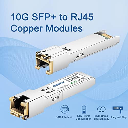 [2 Pack] 1.25/2.5/5/10G SFP+ to RJ45 Transceiver, Copper SFP+ Module, Cat.6a/7, up to 30m, for Cisco SFP-10G-T-S, MikroTik S+RJ10, Ubiquiti UF-RJ45-10G, Netgear AXM765, Netgear, TP-Link, Fortinet|B0BZPD68R7