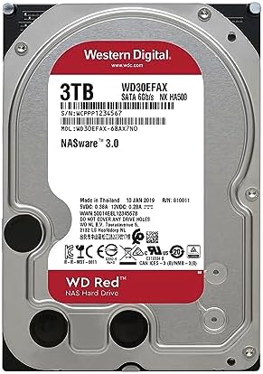 Western Digital 2TB WD NAS Internal Hard Drive HDD - 5400 RPM, SATA 6 Gb/s, SMR, 256MB Cache, 3.5" - WD20EFAX, Red|B07PGWXQCM
