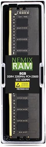 NEMIX RAM 128GB (4X32GB DDR4 3200MHZ PC4-25600 2Rx8 1.2V CL22 288-PIN ECC Unbuffered UDIMM KIT Compatible with Dell PowerEdge R350 Rack Server