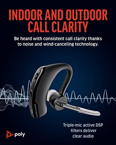 Poly Voyager Legend Wireless Headset (Plantronics) - Single-Ear Bluetooth w/Noise-Canceling Mic - Voice Controls - Mute & Volume Buttons - Ergonomic Design -Connect to Mobile/Tablet via Bluetooth -FFP|B00DQ5NU76