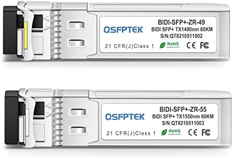 1 Pair 10G SFP+ Bidi Transceivers, 10gbe SFP LC Single-Mode Module, Bi-Directional Mini gbic for Cisco SFP-10G-BXD-I (1330nm-TX/1270nm-RX) / SFP-10G-BXU-I (1270nm-TX/1330nm-RX),10KM, with DDM|B07QLKDZJH