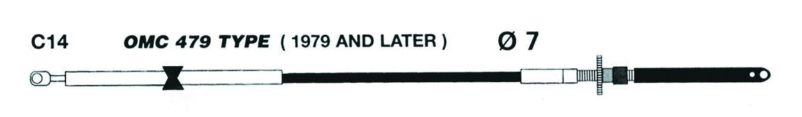 Uflex C14X11 UFLEX C4 Johnson/Evinrude (OMC) After 1979 Engine Control Cable