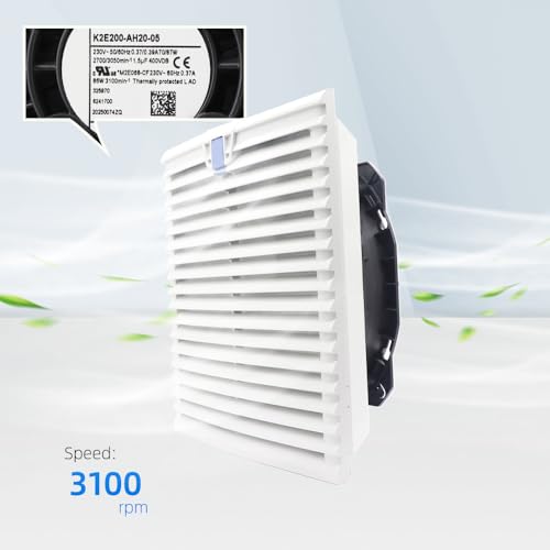 K2E200-AH20-05 eBm Papst 200mm AC Axial Fan K2E200AH2005 0.37A 230V 70-86W High Airflow Filter Unit Axial Cooling Fans, 2700-3100 RPM Industrial Cooling Fan for Cabinet SK3243.100