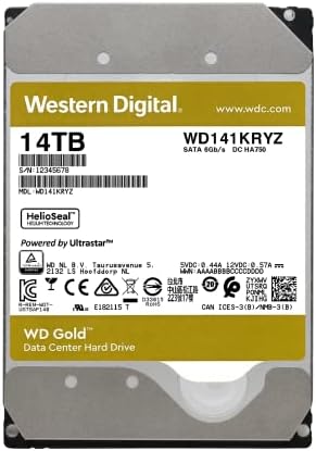 Western Digital 16TB WD Gold Enterprise Class Internal Hard Drive - 7200 RPM Class, SATA 6 Gb/s, 512 MB Cache, 3.5" - WD161KRYZ|B089S33PR3