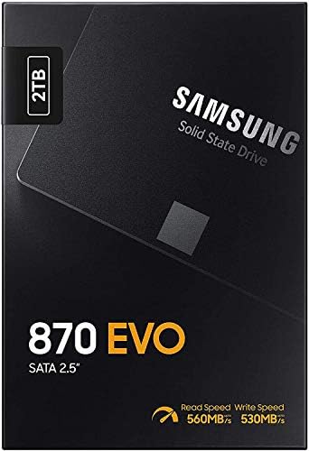 Samsung Electronics 870 EVO 2TB 2.5 Inch SATA III Internal SSD (MZ-77E2T0B/AM