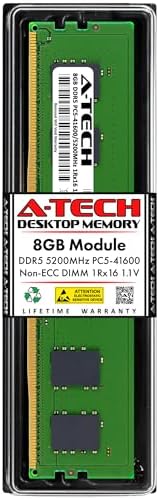 A-Tech 32GB DDR5 4800MHz PC5-38400 CL40 UDIMM 2Rx8 Dual Rank 1.1V Non-ECC Unbuffered DIMM 288-Pin Desktop PC/Computer RAM Memory Upgrade Module|B0B17JW787