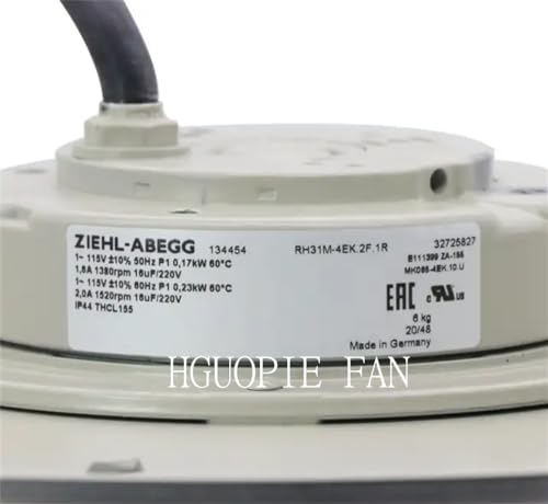 for Ziehl-abegg RH31M-4EK.2F.1R Centrifugal Fan 115V φ310MM 0.17KW 1.6A Cooling Fan|B0CQR65JFB
