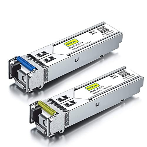 10Gtek 𝟭𝟬/𝟭𝟬𝟬/𝟭𝟬𝟬𝟬𝗕𝗮𝘀𝗲-𝗧 𝗖𝗼𝗽𝗽𝗲𝗿 𝗦𝗙𝗣, Auto-Negotiation SFP to RJ45 Mini-GBIC Transceiver or Cisco GLC-T(10/100/1000)/SFP-GE-T(10/100/1000) Pack of 2|B09NNMP934