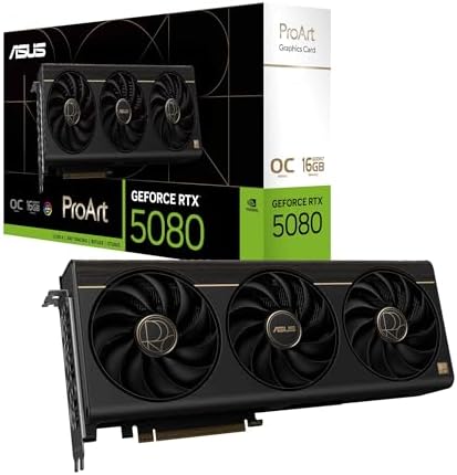 ASUS ROG Astral GeForce RTX™ 5080 OC Edition Gaming Graphics Card (PCIe® 5.0, 16GB GDDR7, HDMI®/DP 2.1, 3.8-Slot, 4-Fan Design, Axial-tech Fans, Patented Vapor Chamber, Phase-Change GPU Thermal pad)|B0DQSD7YQC