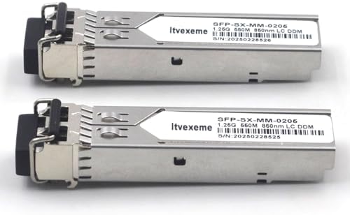 2 Pack 1.25G Multimode SFP LC Module, 1000Base-SX Gigabit Fiber Transceiver, 850nm MMF, 550m, for Router, Network Card, Switch, Firewall etc|B0DYNT62RJ
