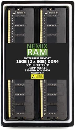 NEMIX RAM 32GB (2X16GB) DDR4 3200MHZ PC4-25600 2Rx8 1.2V CL22 288-PIN ECC Unbuffered UDIMM Compatible with Dell PowerEdge R350 Rack Server|B09ZCDRHGL
